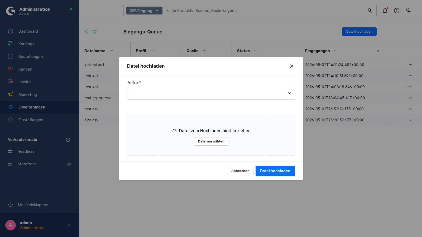 Upload-Modal